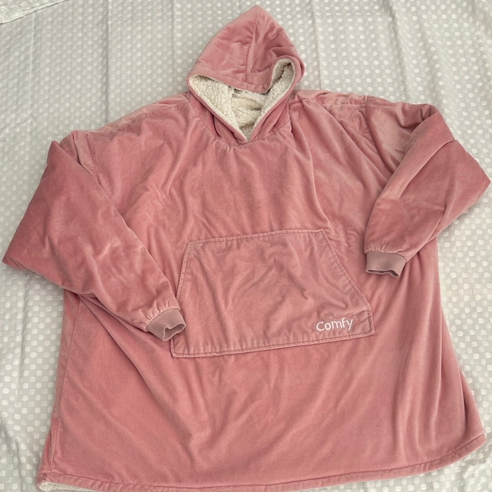 The Comfy Pink Hooded Blanket Sweatshirt